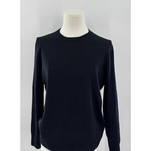 Quince Womens Black 100% Mongolian Cashmere Crewneck Sweater Pullover Large